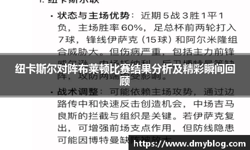 纽卡斯尔对阵布莱顿比赛结果分析及精彩瞬间回顾